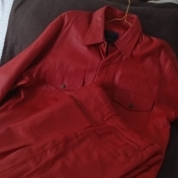Red leather jacket and pants - Picture 1 of 2